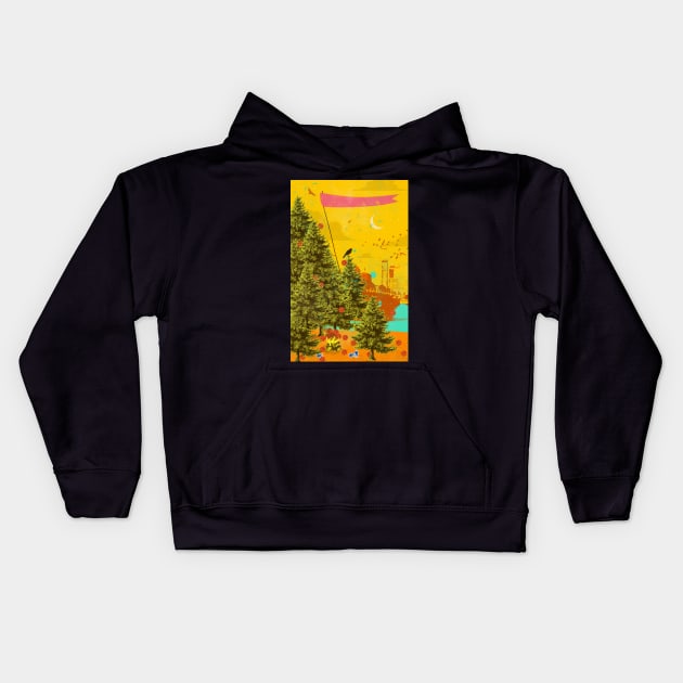 PORTLAND TREES Kids Hoodie by Showdeer